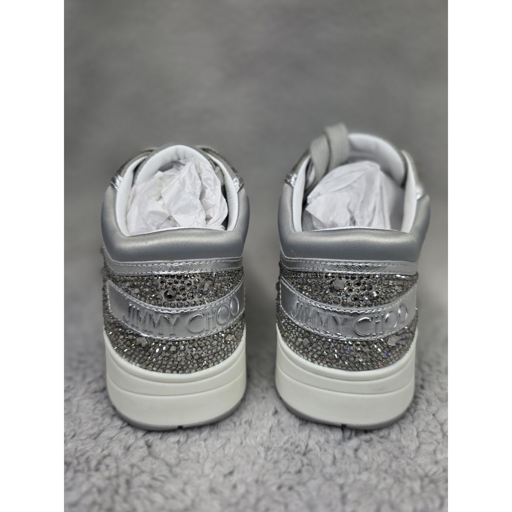 Jimmy Choo Hawaii Crystal Satin & Leather Sneaker‎ Women's EU36.5 US 6.5 - Picture 11 of 16